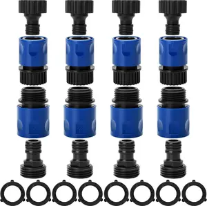 - Garden Hose Quick Connectors, 4 Set, 3/4 Inch, Male and Female, Plastic Hose Connector, Garden Hose Quick Connect Hose Fittings, Water Hose Quick Connect Fittings, Quick Release Hose Connector