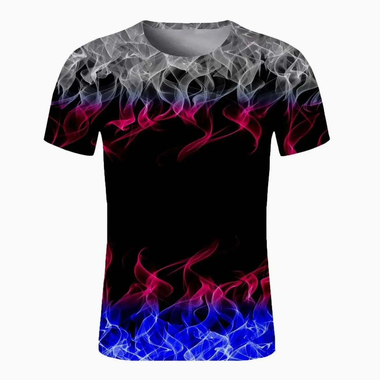 3D Flame T-Shirt for Men, Casual Short Sleeve Graphic Tee, Lightweight Summer Top for Beach Travel Vacation