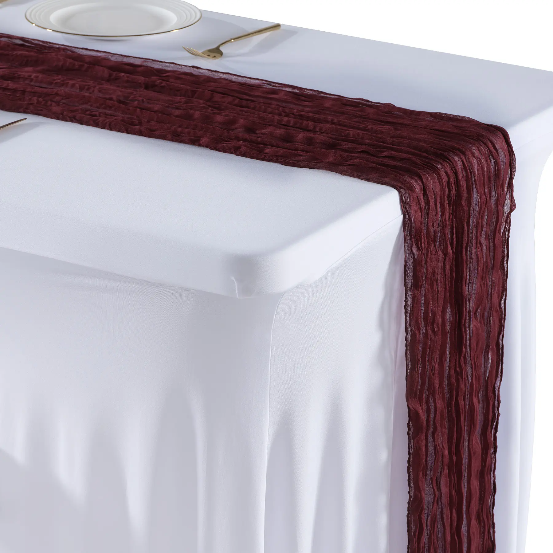 1/6 Packs Cheesecloth Table Runner 10FT Long Boho Cheese Cloth Gauze Table Runners Semi Sheer Table Runner for Wedding Decor, Bridal Shower, Birthday Party