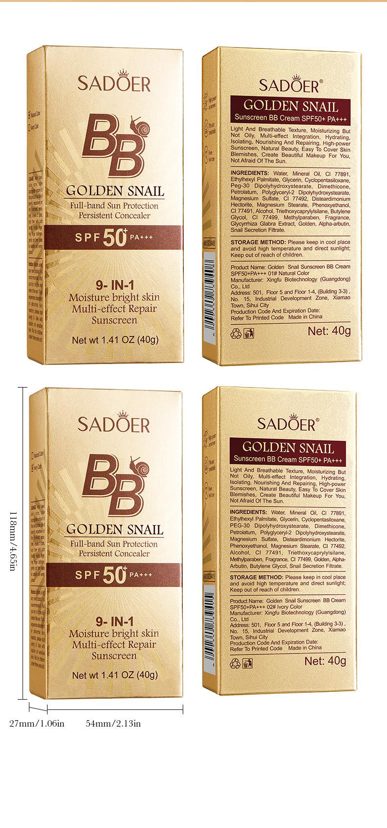 High-coverage waterproof snail BB cream - matte finish, long-lasting moisturizing and oil control, creates a natural makeup look, refreshing and non-greasy, perfect for makeup beginners, a great gift for Mother's Day, Christmas, and Valentine's Day.