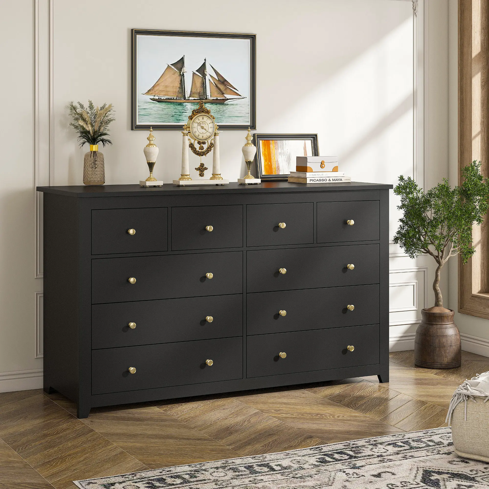 10 Drawer Black-No LED