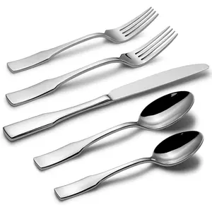 AAlata Kate 40-Piece Silverware Set,Service for 8,Stainless Steel Flatware Set,Mirror Polished Cutlery Set,Dishwasher Safe