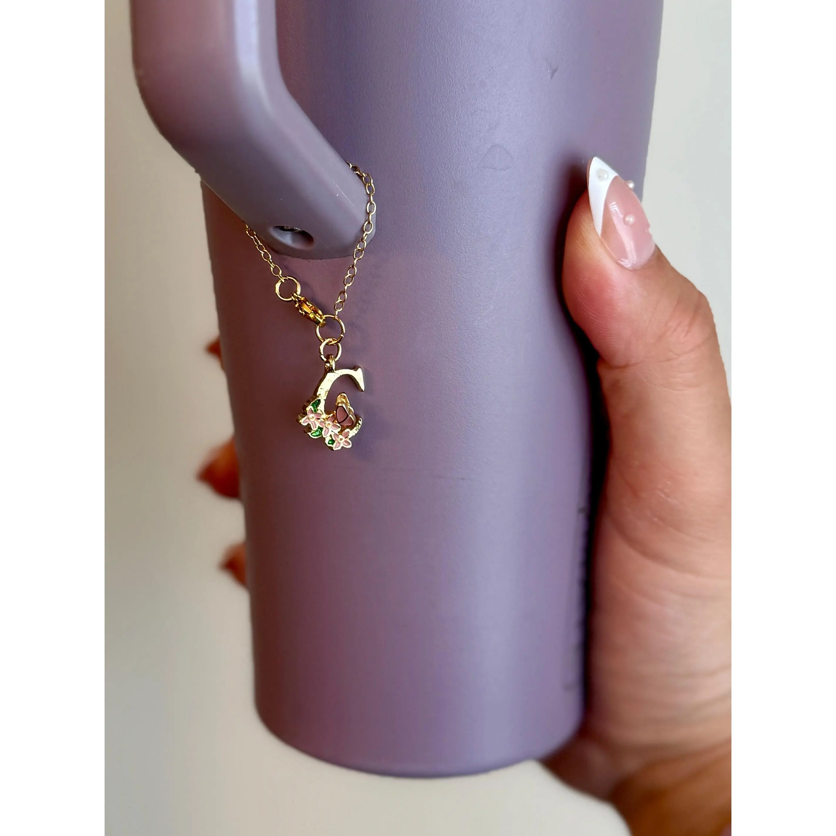 Personalized Initial Tumbler Charm