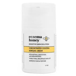 Eczema Honey Concentrated Nighttime Renewal Face Cream - Unscented Face Moisturizer for Eczema, Dry & Sensitive Skin Retinol Skincare