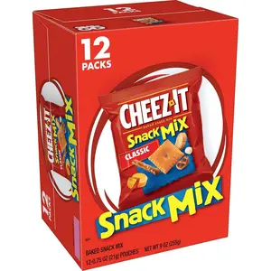 Cheez-It Snack Mix, Lunch Snacks, Office and Kids Snacks, Classic, 9oz Box (12 Packs) Baked Milk
