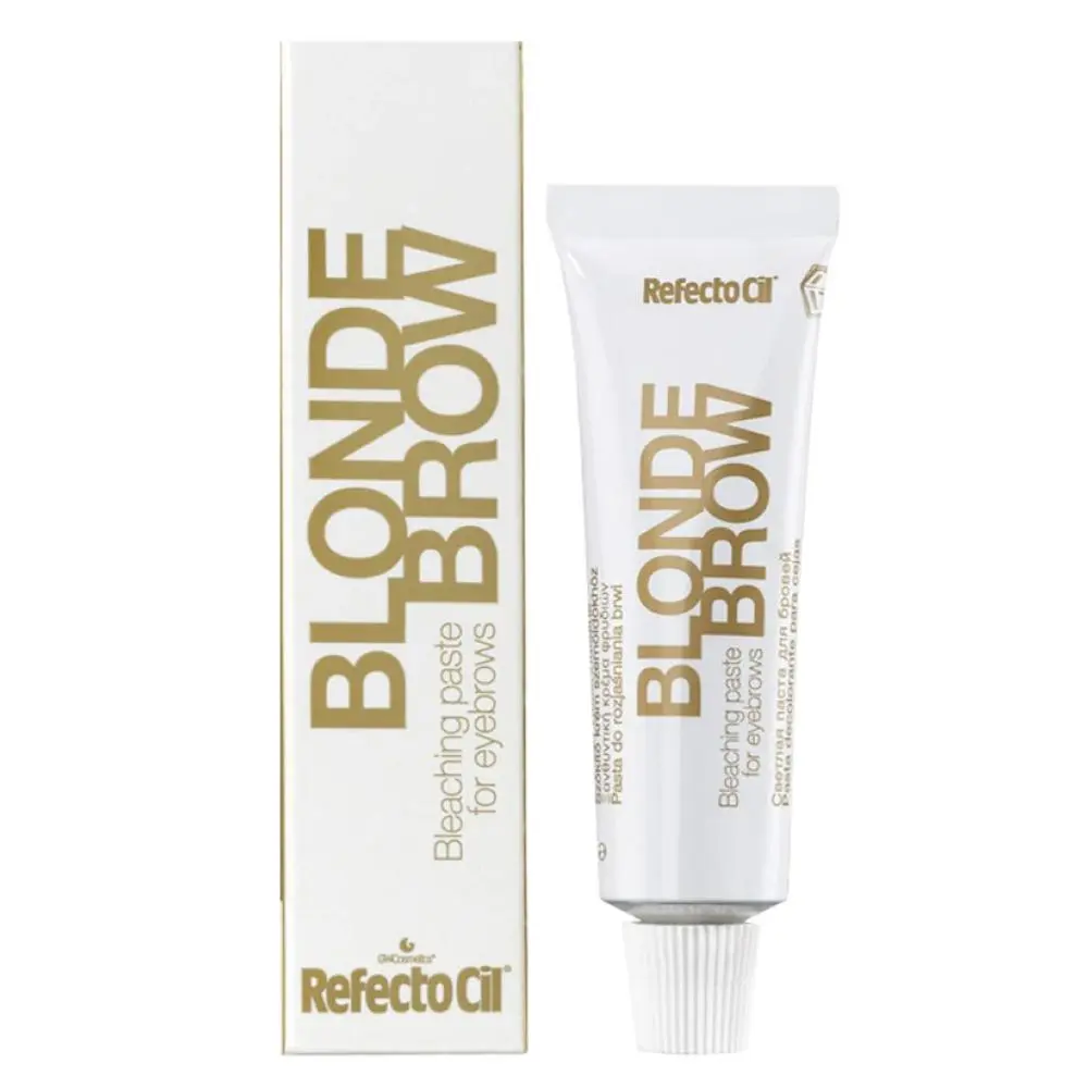 REFECTOCIL Blonde Brow Bleaching Paste - Waterproof Eyebrow Lightening Cream, Professional Makeup Cosmetic for Brow Whitening, 0.5oz, Ammonium Persulfate, Natural Blonde, Eyebrow Enhancer, Lightens Brows