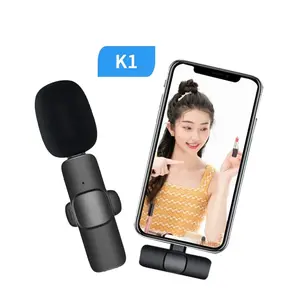 NEW 2.4G Wireless Lavalier Microphone Windproof Audio Video Recording Mic for IPhone/Android Live Broadcast Interview Vlog Mic