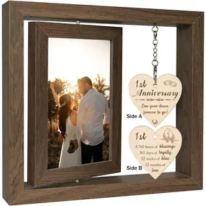 1 Year Anniversary Picture Frame Gifts, 1st Anniversary Frame For Her,Him,Girlfriend,Boyfriend, Display Two 4x6 Inch