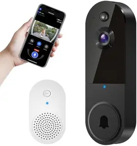 Wireless Video Doorbell Camera 1080P Smart Security AI Human Detection Night Vision Instant Alert Two Way Audio 2.4G WiFi Rechargeable Battery Cloud Storage