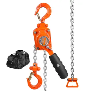 VEVOR Manual Lever Chain Hoist,  1/4 Ton 550 lbs Capacity 10 FT Come Along, G80 Galvanized Carbon Steel with Weston Double-Pawl Brake, Auto Chain Leading & 360° Rotation Hook, for Garage Factory Dock