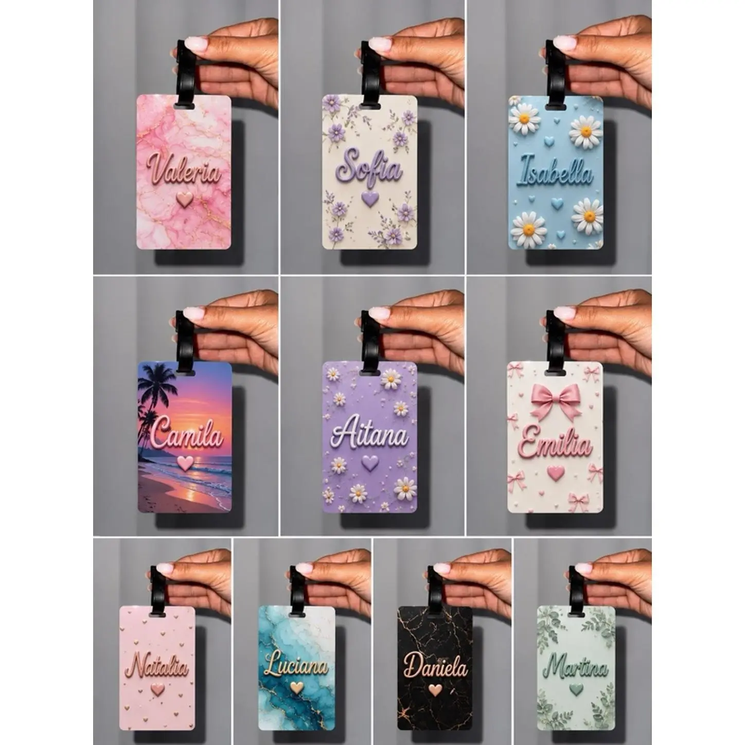 Luggage Tag Blanks White Double Sided MDF Travel Bag Tags with Strap 3.8 in x 2.4 in Keychains for Suitcase Labeling