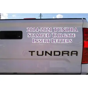 Stamped Tailgate Letter Insert Accessories 3D Font for 2014 15 16 17 18 19 2020 Toyota Tundra Truck Custom Accent Inlay Inserts Vinyl 3D fonts Accessories