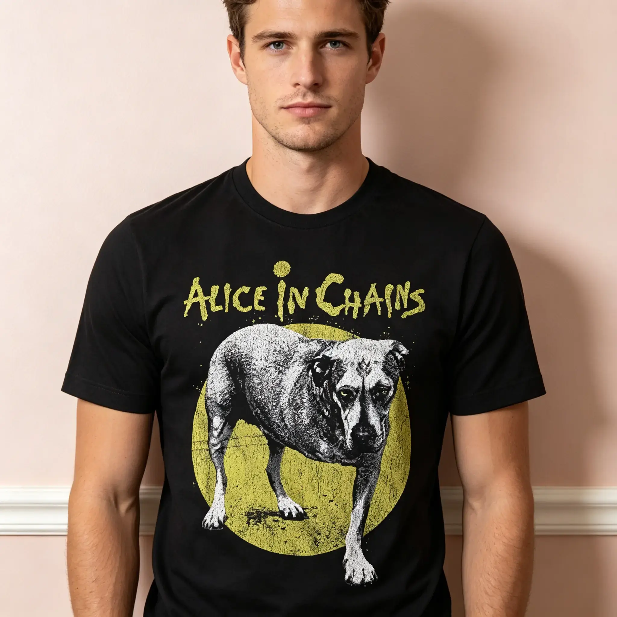 "Alice In Chains 90s Grunge Revival" Graphic T-Shirt - Alternative Rock Band Musical Statement Top - Vintage MTV Unplugged Aesthetic Apparel - Comfortable Short Sleeve Graphic Shirt - Unique Professional Detail Crew Neck Tee