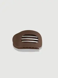 Oval Flat Hair Clip Brown