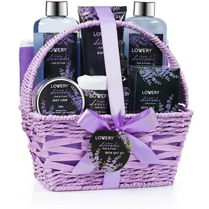 Lavender & Jasmine Spa Bath Gift Set - 9Pc Relaxation Kit