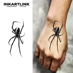 INKARTLINK Tattoo Tech, 2 Sheets Medium Semi Permanent Tattoo, Adult Art Design Temporary Tattoos, Lasts 1-2 Weeks, Waterproof, Realistic Look, No Adhesive, No Reflection (Iron Spider Design)