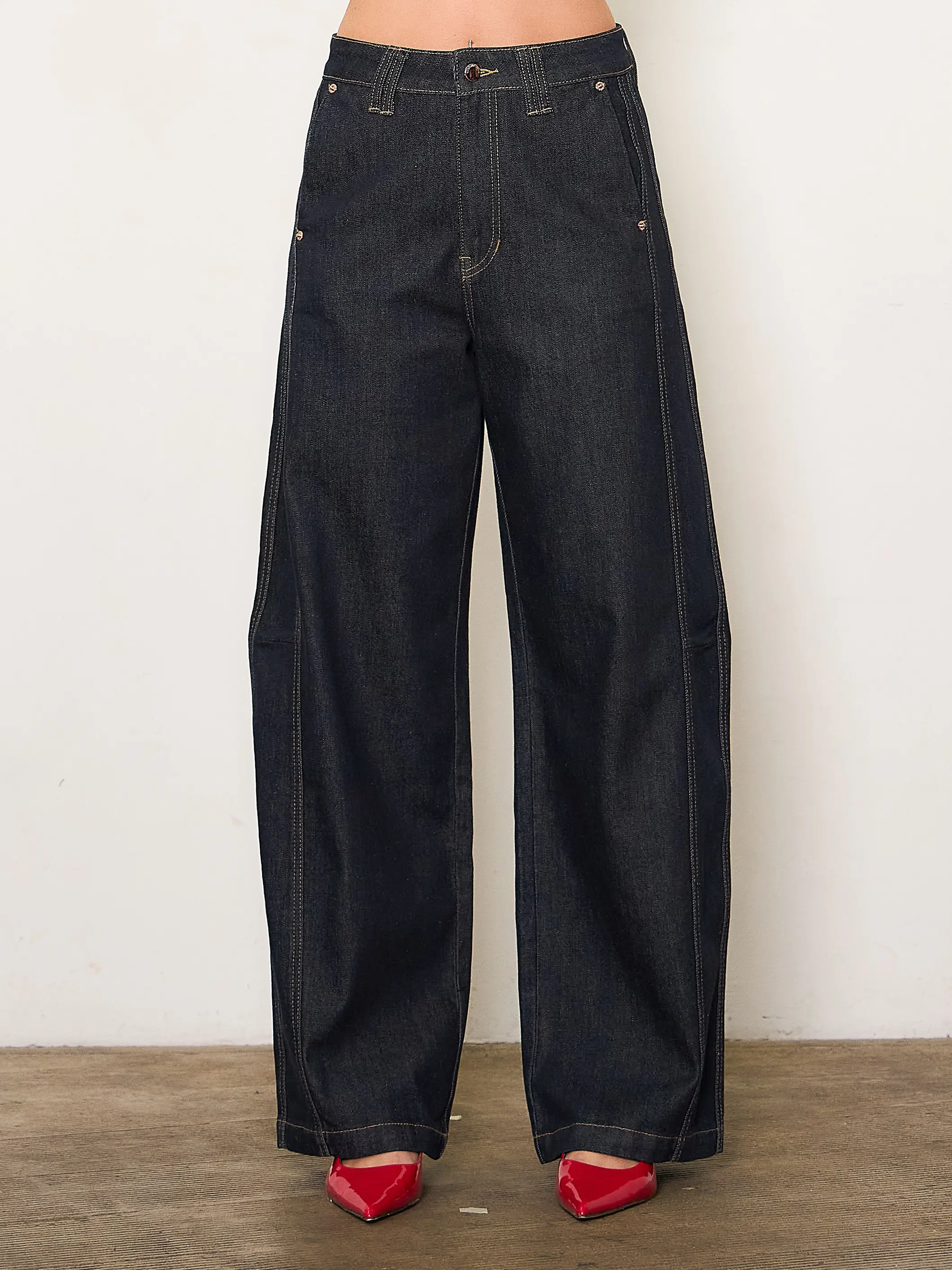 [XPT856] Horseshoe Baggy Jeans Pants