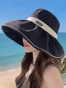 Women's Sun Hat, Foldable Sun Hat for Women & Girls, Casual Outdoor Sun Protection Cap for Beach Vacation, Fashion Accessories for Daily Wear, Sunhat