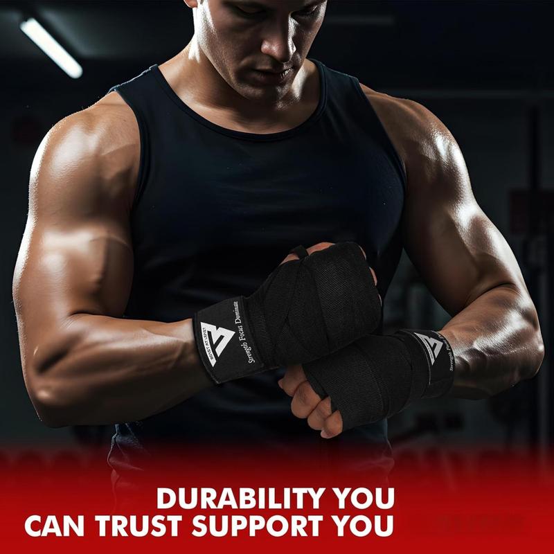 Boxing Hand Wraps, 180 Inches Inner Gloves with Thumb Loop | Elasticated Knuckle Protection for Martial Arts | Soft Under Mitts for Muay Thai, Kickboxing, MMA, Punching Bag Men Women