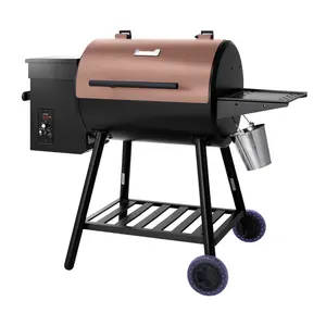 Wood Pellet Grill Smoker For Outdoor Electric BBQ Grills With 456 Sq In Cooking Area And Digital Temperature Control, Cabinet, Porcelain Grates, Easy Assembly, Ideal For Patio And Backyard Grilling And Social Outdoor Cooking