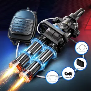 Gatling Electric Water Gun for Adults & Kids, Dual-Barrel, Up to 49FT Most Powerful Automatic Squirt Gun with LED Water-Sensor, Large Water Tank & Battery, Outdoor Toy, Summer Toys for Parties