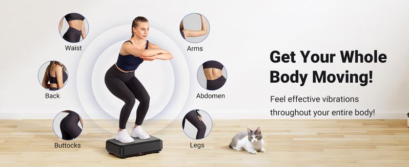 MERACH Square Vibration Plate Exercise Machine 265lbs Capacity, Comfortable Lymphatic Drainage For Full Body Workout, Home Gym Fitness Equipment, Ideal Mother's Day Gift, dealsforyoudays