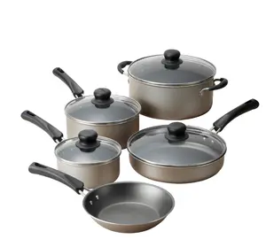 Tramontina 9-Piece Non-Stick Cookware Set, Champagne