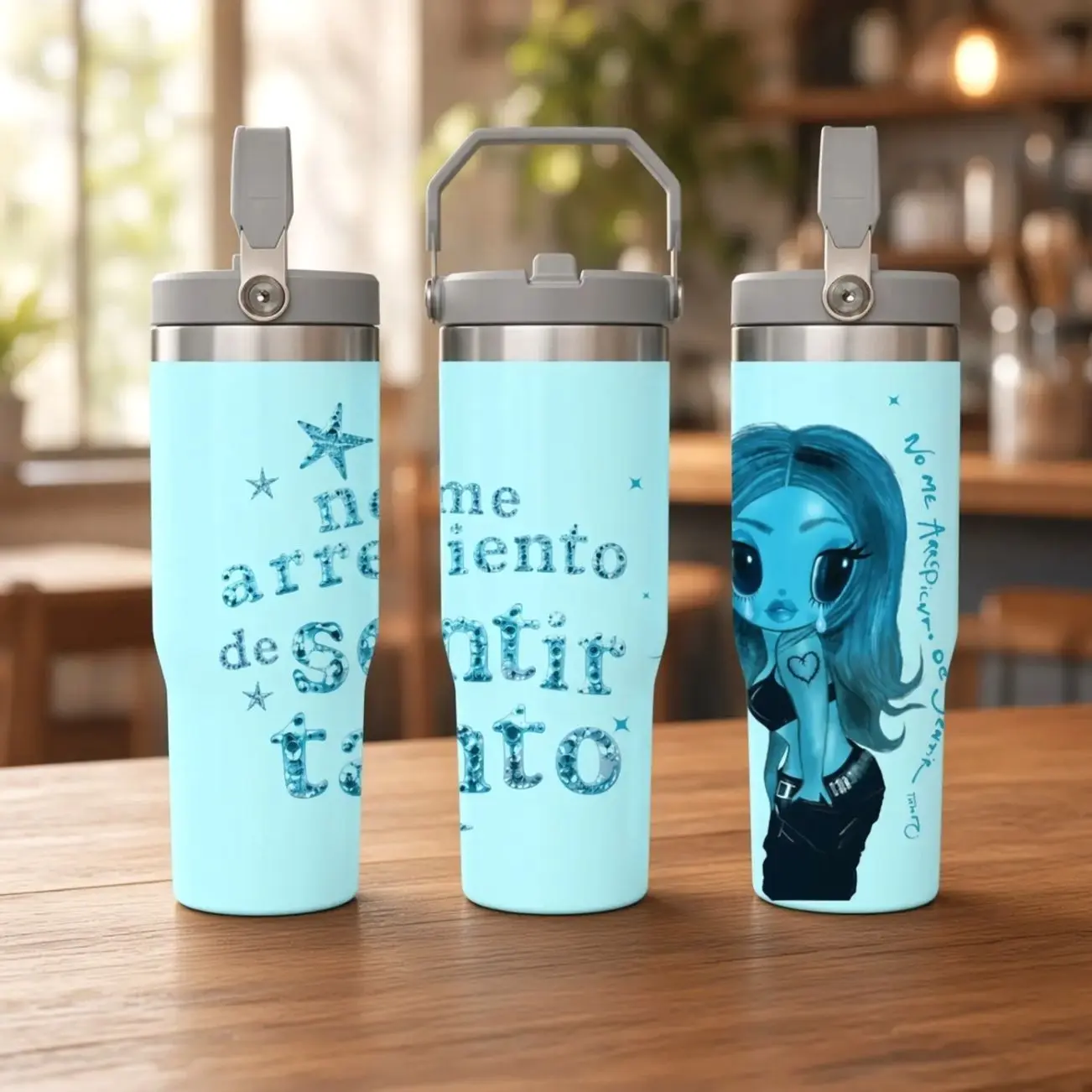 New Album No Me Arrepiento De Sentir Tanto La Bichota Latin Handheld Car Tumbler 30oz Skinny Tumbler | Handmade Sublimation Tumbler | Stainless Steel Travel Cup | Gift for Drink Fans
