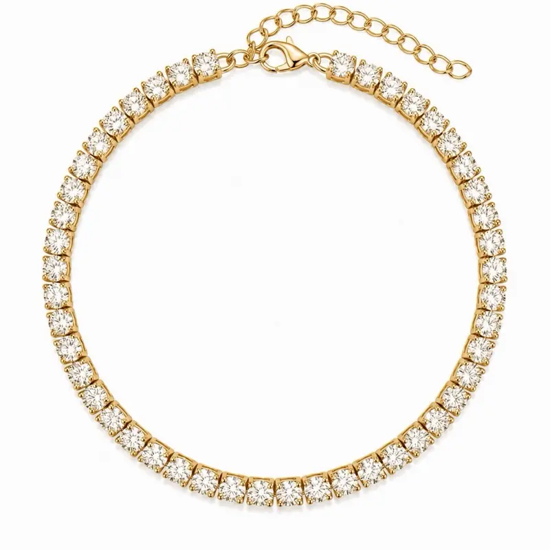 Classic Tennis Anklet - 18KT Gold Plated
