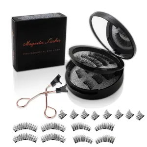 Waterproof Magnetic Eyelashes Set – 4 Pairs Reusable Natural False Lashes, No Glue or Eyeliner, Comfort Fit with Applicator Included