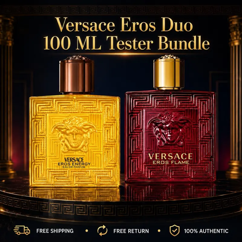 Versace Eros Duo Bundle Flame + Energy EDP Spray 100 ML for Men