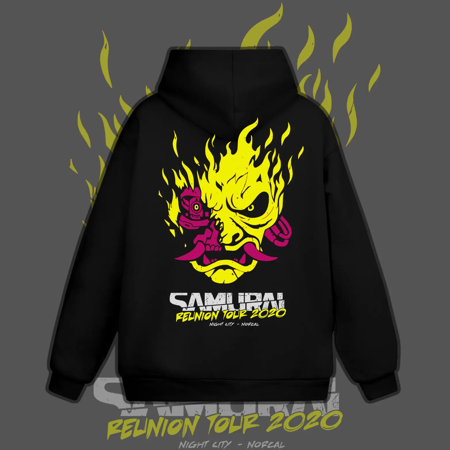 Samurai Reunion Tour Shirt Classic Samurai Band Shirt Cyberpunk Samurai Hoodie/Sweatshirt/T-Shirt, Cyberpunk Hoodie, Cotton Menswear Spandex
