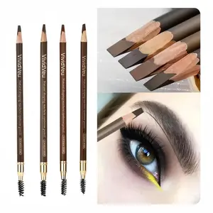 4pcs Ultimate Waterproof Eyebrow Pencil Set - Smudge-proof Long-lasting Sulfate-free Dual-ended Design with Built-in Brush for Natural Look - Suitable for All Skin Types - Halloween Gifts