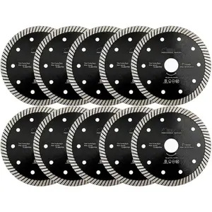 Super Thin Diamond Turbo Blade 10PCS 5 Inch Cutting Porcelain Ceramic Tile Granite Dia 125mm