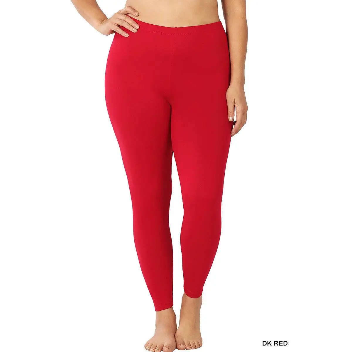 SALE $5 ONLY! PLUS Microfiber Full Length Leggings, Dark Red
