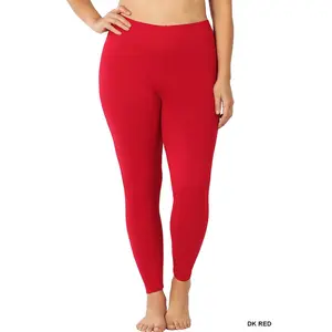 SALE $5 ONLY! PLUS Microfiber Full Length Leggings, Dark Red