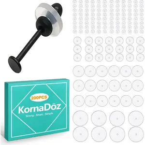 200 Pcs Clear Piercing Disc for Piercing Bump Silicone Earring Backs & Disk Pads Stabilizer in 3/5/7/9mm, No Pull Piercing Spacers & Earlobe Support Patches
