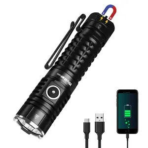 WURKKOS TS22 XHP70.3 LED Flashlight, 4500 Lumen and High CRI, Magnetic Tail, Reverse Charging, USB-C Rechargeable