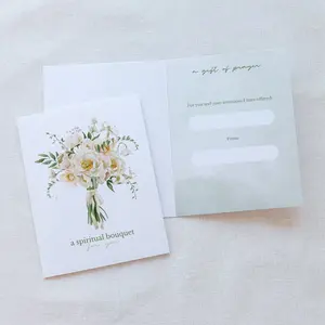 White Spiritual Bouquet Prayer Card