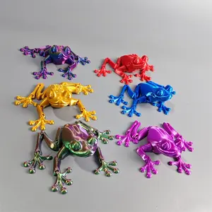2-Pack 3D Printed Frog Models with Moveable Joints, Perfect for Collectors & Home Decor, Ideal Christmas Easter Halloween Gift
