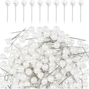 100 count  Push Pins, Sewing Straight Pins with Faux  Heads for Fabric Decorative Round Short Tacks with Storage Case for Sewing Craft Wedding Holiday DIY Accessories, 0.6Inch