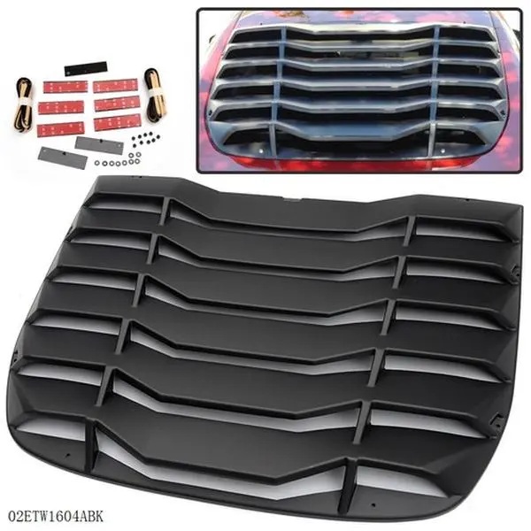 CROSSDESIGN Rear Window Scoop Louver Grille Sunshade Cover - Custom-Fit for 2009-2020 Nissan 370Z Coupe Car Accessory, Privacy Louvers Design for Privacy, Unobstructed Driver View, UV Sun Protection, Boosts Car Appearance, Uv Resistant