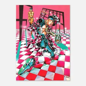 Jojo Under Execution Jailbreak Anime Poster, Yoshikage Kira Wall Art, Araki Manga, Unframed High Quality Art Print, Home Decor, Gifts for Him Her