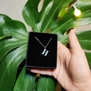 Engraved Initial Necklace Personalized Gift | Choose A Font And Chain | Cuban Chain Figaro Chain For Kids