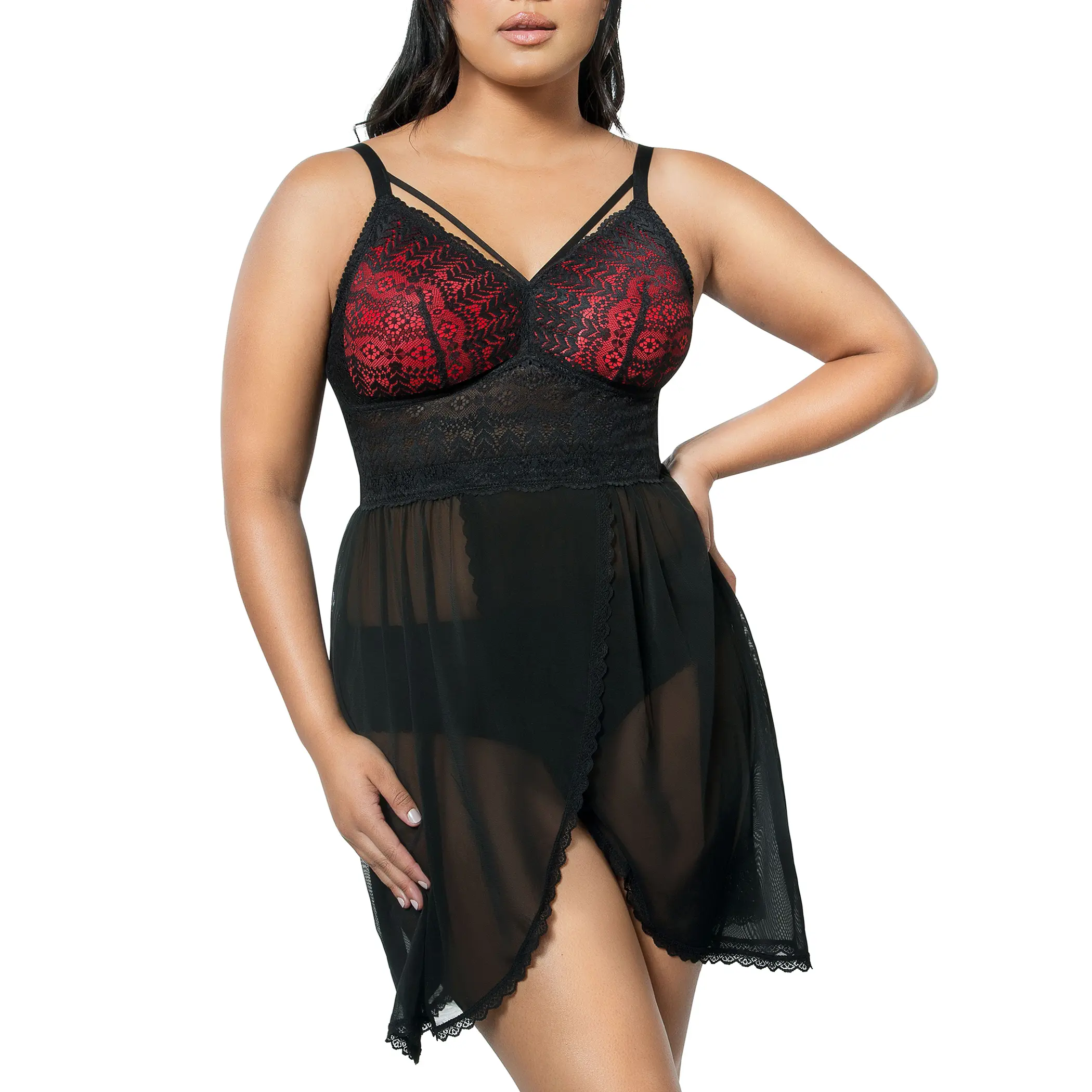 PARFAIT Mia Lace P5959 Womenswear Lingerie Sexy Sheer Mesh Soft Fabric Removable and Reversible Foam Padded Wire-Free Chemise Comfort Elegance