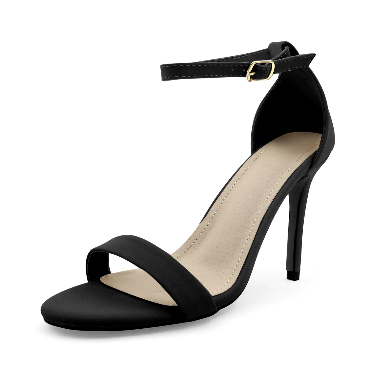 Women's Elegant Floral Stiletto Sandals, Strappy Open-Toe Ankle-Strap Shoes with Cushioned 4.72-Inch High Heels for Parties, 4.72" Heel, Footwear, Comfortable Heels