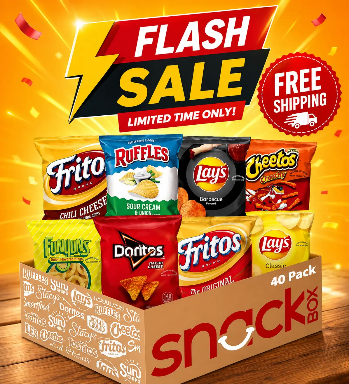 Frito-Lay Classic Party Mix Variety Pack, 40 Individual Snack Bags – Assorted Chips & Crunchy Snacks Variety Box for Parties, Lunches, Travel, Events, Office Snacks & Family Sharing