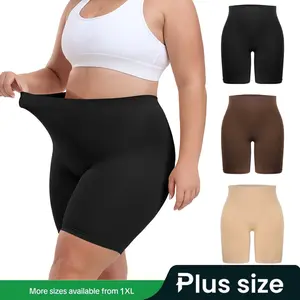【Plus Size】Women's High Waist Tummy Control Shapewear Safety Shorts Pants, Casual Comfy  Shaping Boyshorts for Under Dresses Yoga Biker Shorts, Women's Comfort Underwear for Daily Wear, Womenswear, Basic Brown Minimalist