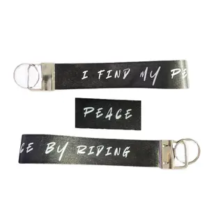 Keychain for ebike - I Find My Peace by Riding Design with Inspirational Quote and Durable Keyring Attachment