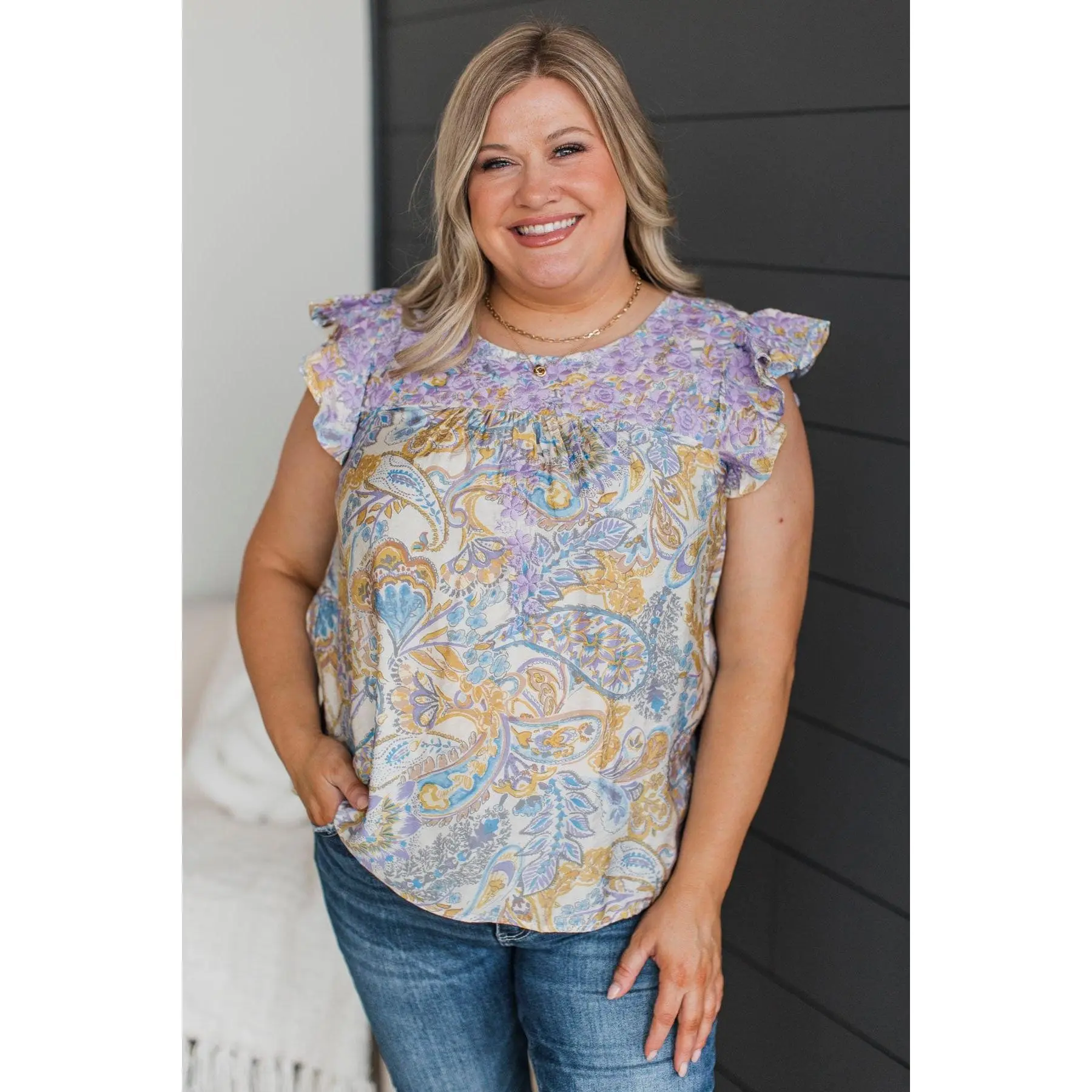Waking Memories Floral Blouse- Lavender